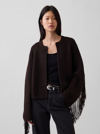 Relaxed Fringe Sweater Cardigan | Gap (US)
