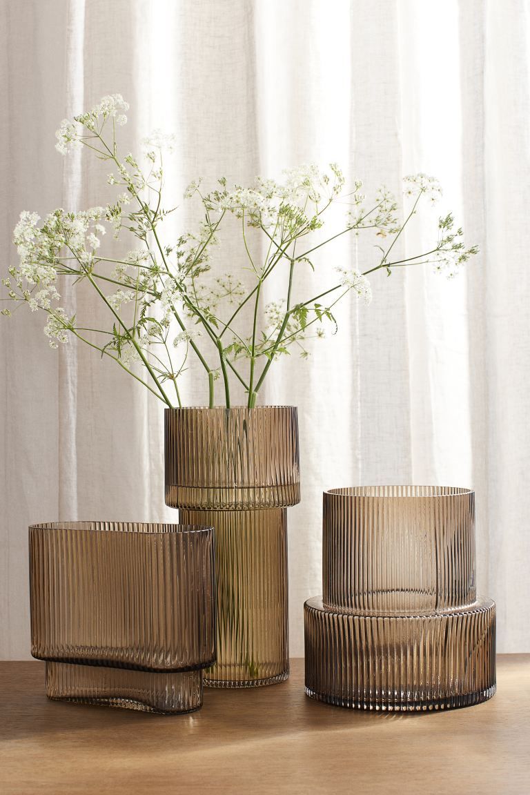 Oval Glass Vase - Beige - Home All | H&M US | H&M (US + CA)