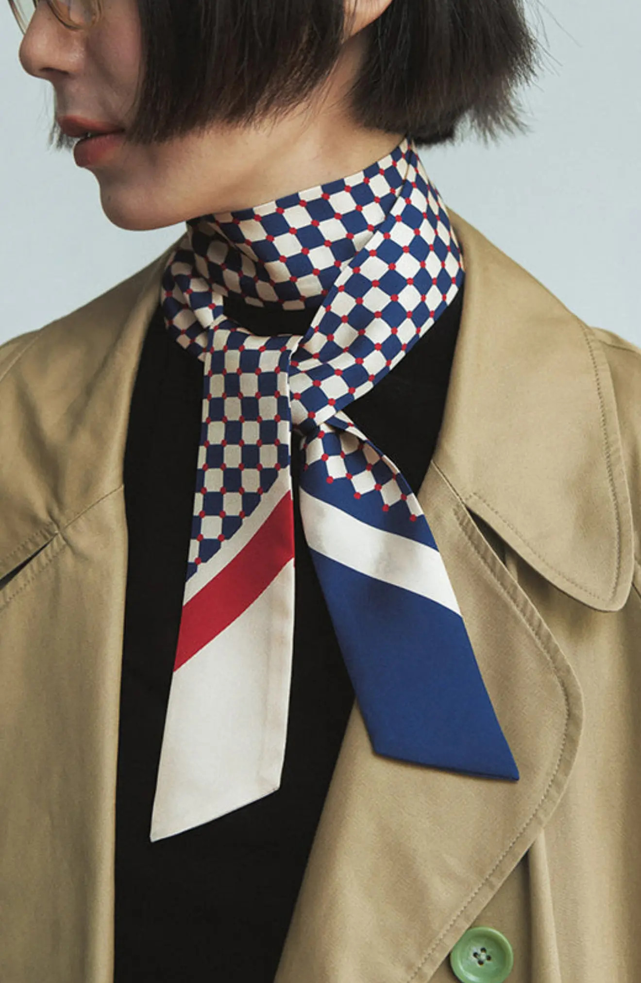 Checkerboard Skinny Silk Scarf | Nordstrom | Nordstrom
