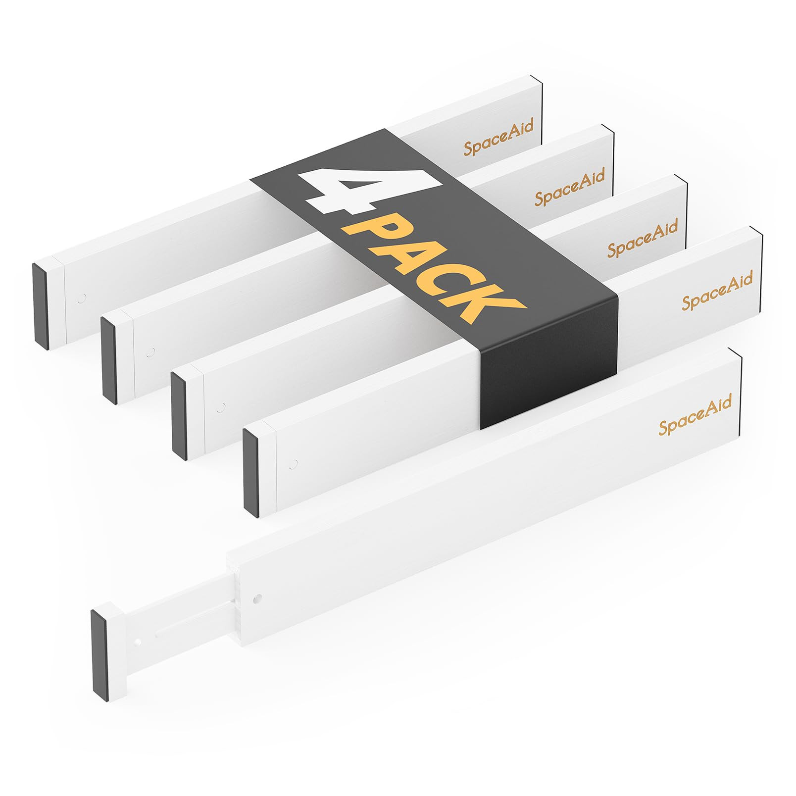 SpaceAid 4 Pack Bamboo Drawer Dividers with Labels, Kitchen Adjustable Drawer Organizers, Expanda... | Amazon (US)