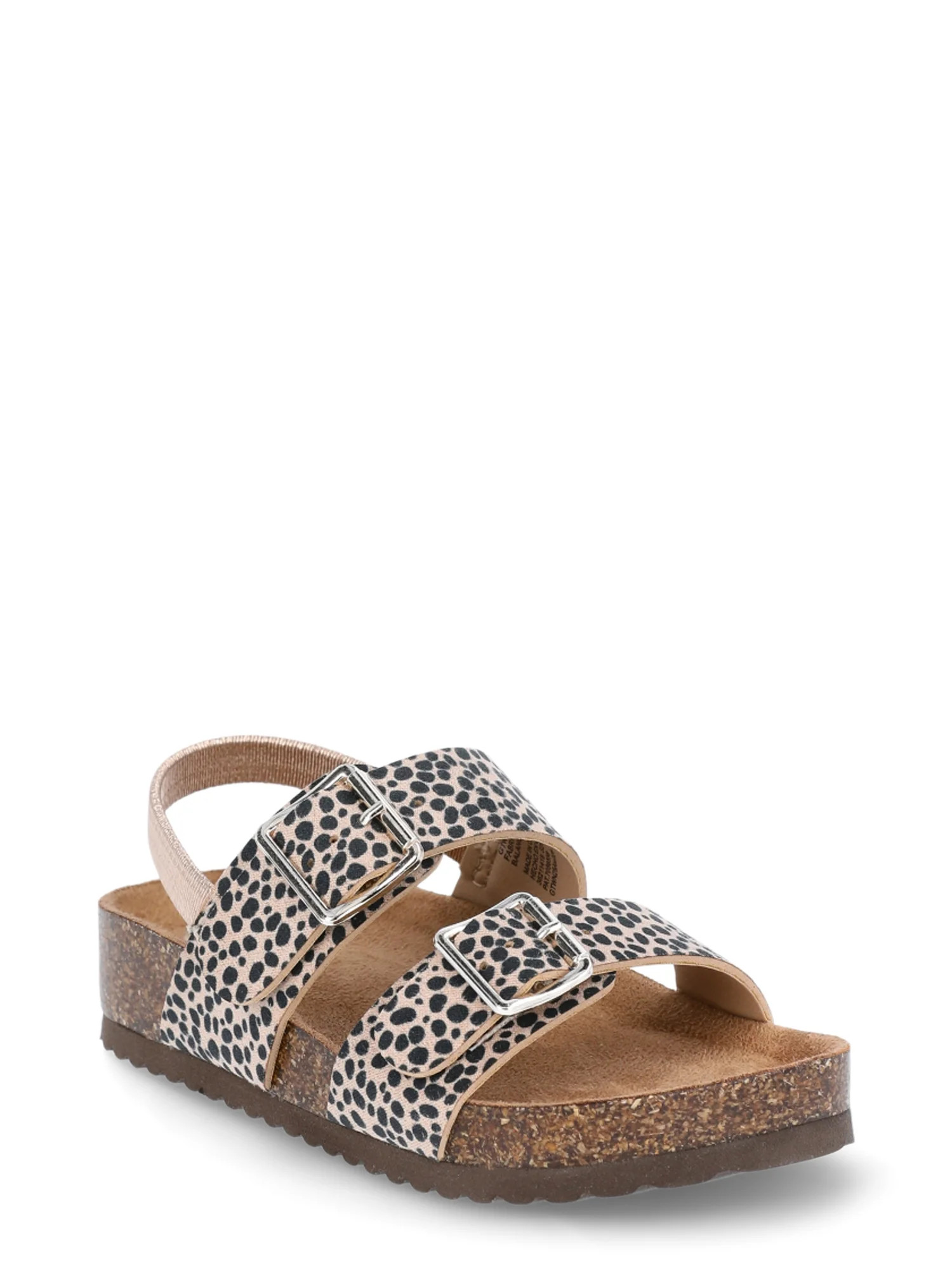 Wonder Nation Toddler Girls 2 Buckle Footbed Sandal | Walmart (US)