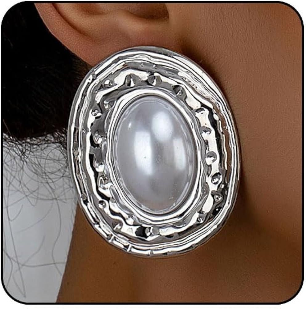 Baroque Pearl Earrings for Women Gold Big Earrings Large Irregular Pearls Statement Earrings Vint... | Amazon (US)