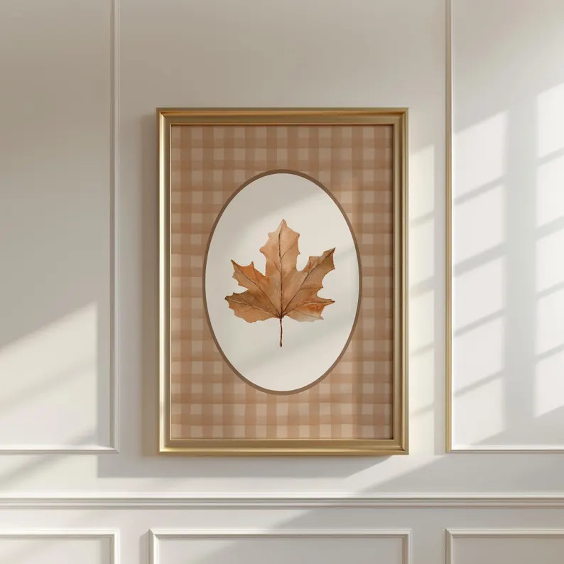 Cozy Fall Home Decor Vintage Autumn Maple Leaf Painting Printable Thanksgiving Hosting Gift for H... | Etsy (Global)