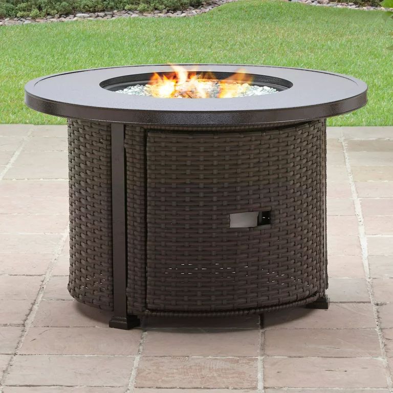 Better Homes & Gardens Colebrooke 37" Round 50,000 BTU Propane Gas Fire Pit Table with Glass Bead... | Walmart (US)