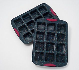 Trudeau Set of 2 Silicone 12-Count Brownie Pans | QVC