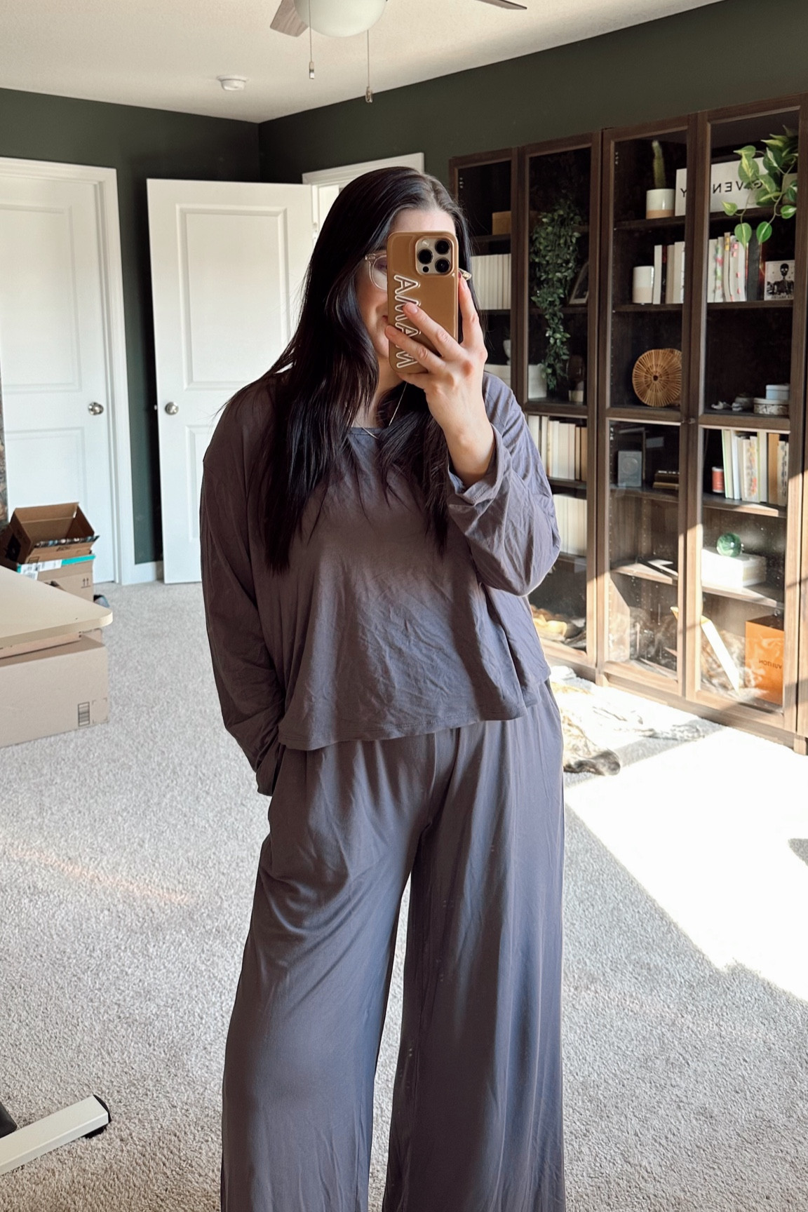 Lounge set is maternity and post partum friendly! Wearing m in both - pants run small! Size up one! 

#LTKPetite #LTKBump #LTKFindsUnder50