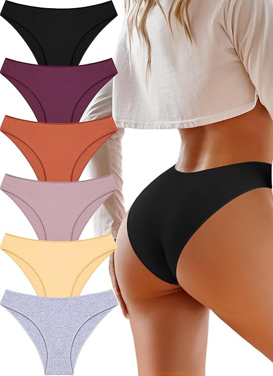 UNDER THE SEA Cotton Underwear for Women 6 Pack Sexy Bikini High Cut Breathbale Cheeky Panties Un... | Amazon (US)
