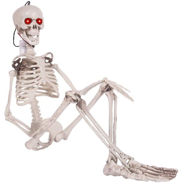 5.5FT Halloween Posable Skeleton - Realistic Life Size Pose-n-stay Human Skeleton with LED Glowin... | Walmart (US)