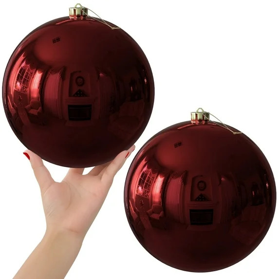 2Pcs 8.0" Extra Large Christmas Ornaments - Christmas Tree Decoration Balls for Birthday Holiday ... | Walmart (US)