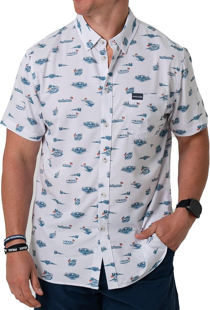 Burlebo Men\u2019s Short Sleeve Performance Button Up \u2013 Lightweight, Quick-Dry, Comfortable ... | Amazon (US)