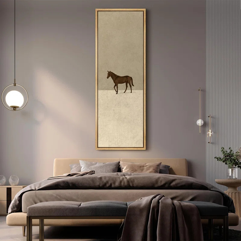 Minimalist Brown Horse Contemporary Animal Modern Art | Wayfair North America
