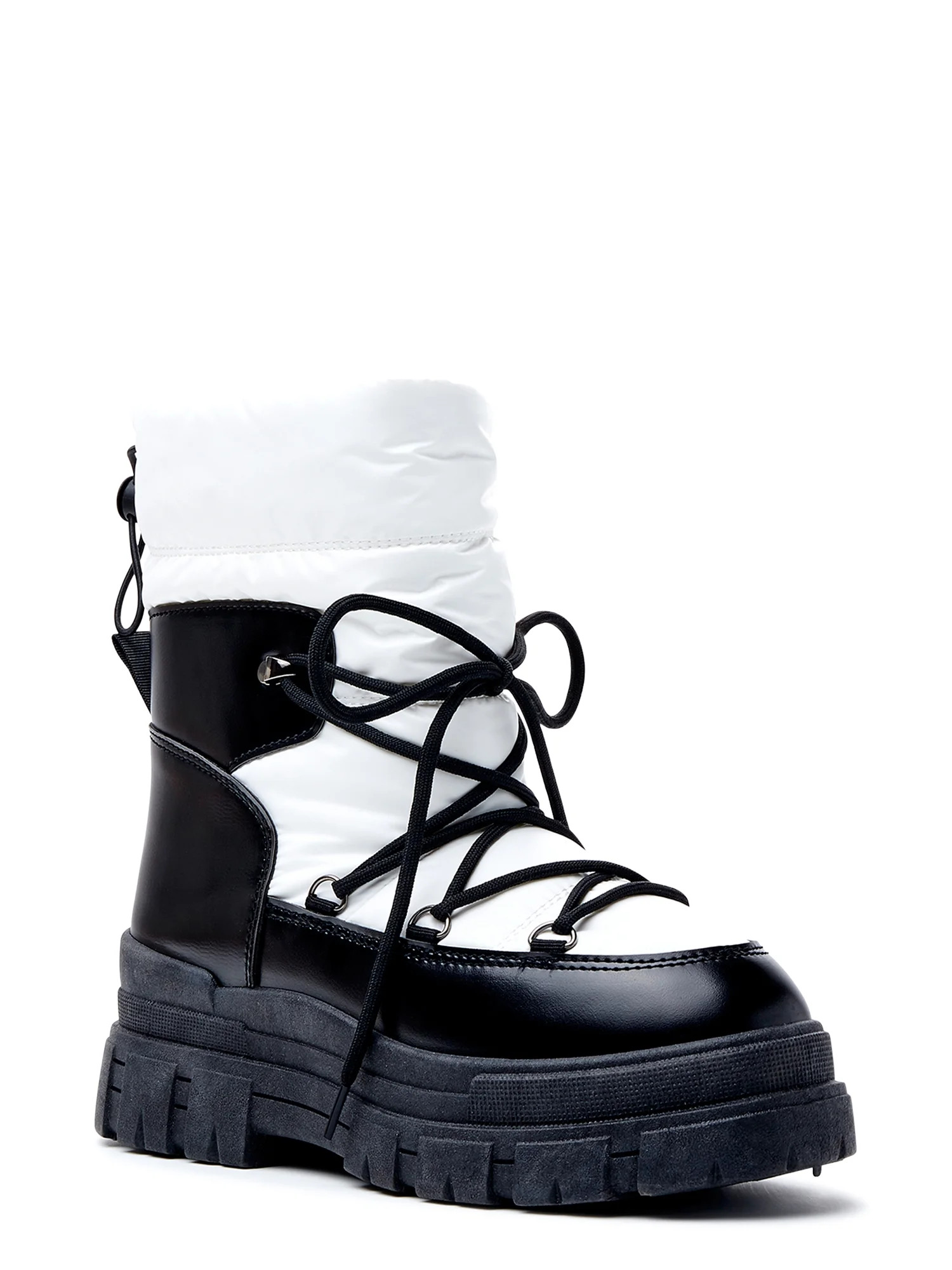 Scoop Women's Quilted Lug Sole Lace Up Boots | Walmart (US)