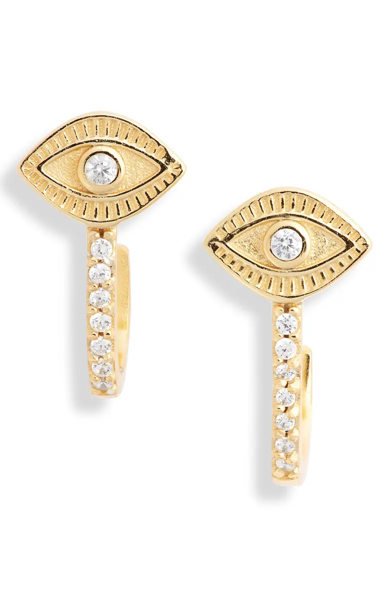 Evil Eye Pavé Hoop Earrings | Nordstrom | Nordstrom