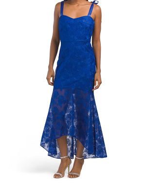 Hi-lo Lace Gown With Tie Straps | Formal Dresses | Marshalls | Marshalls