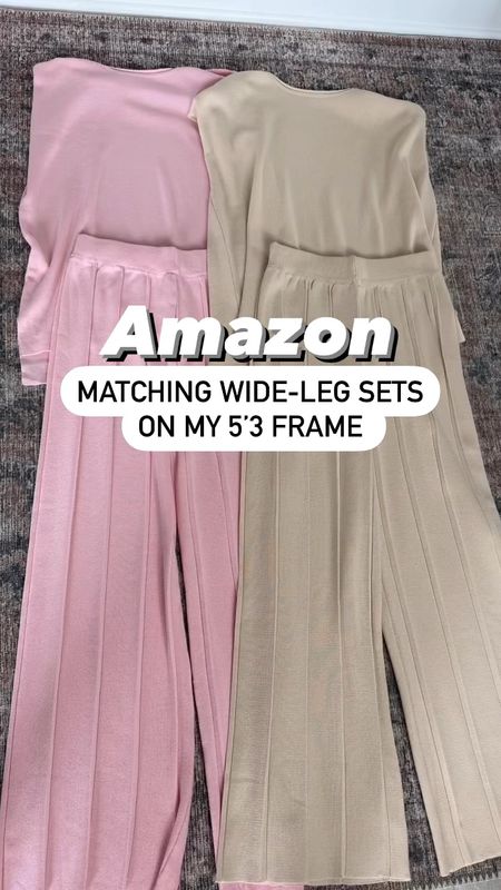 Amazon matching wide leg pant set in XS. Travel outfit. Airport outfit. Wide leg pant set that’s petite-friendly (I’m 5’3). Elastic waist and perfect length on me! XS in denim jacket and coatigan (color beige). Delsey luggage. Casual outfit. Matching lounge set. Business casual. Amazon white sneakers - whole sizes only and I sized down (am usually a 6.5). Nike legacy court lift runs half size big, I sized down half a size. 

#LTKFindsUnder50 #LTKTravel #LTKShoeCrush