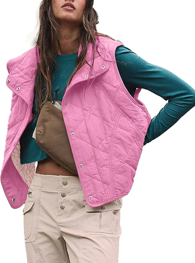 SeekMe Womens Quilted Puffer Vest Fleece Lined Sleeveless Lightweight Down Vests Warm Winter Sher... | Amazon (US)