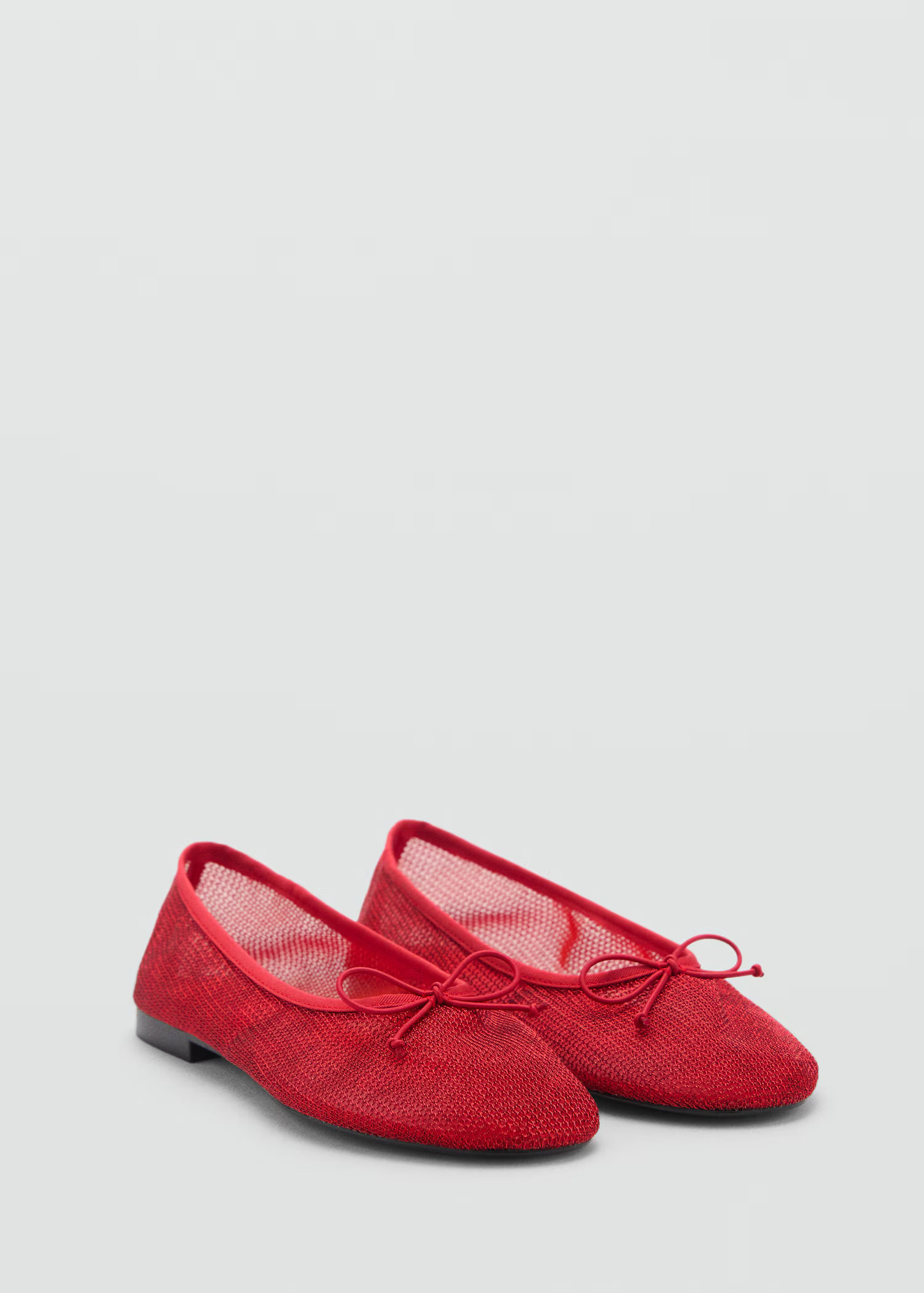 Mesh ballet flats with bow - Women | MANGO USA | Mango (US/MX/AU)