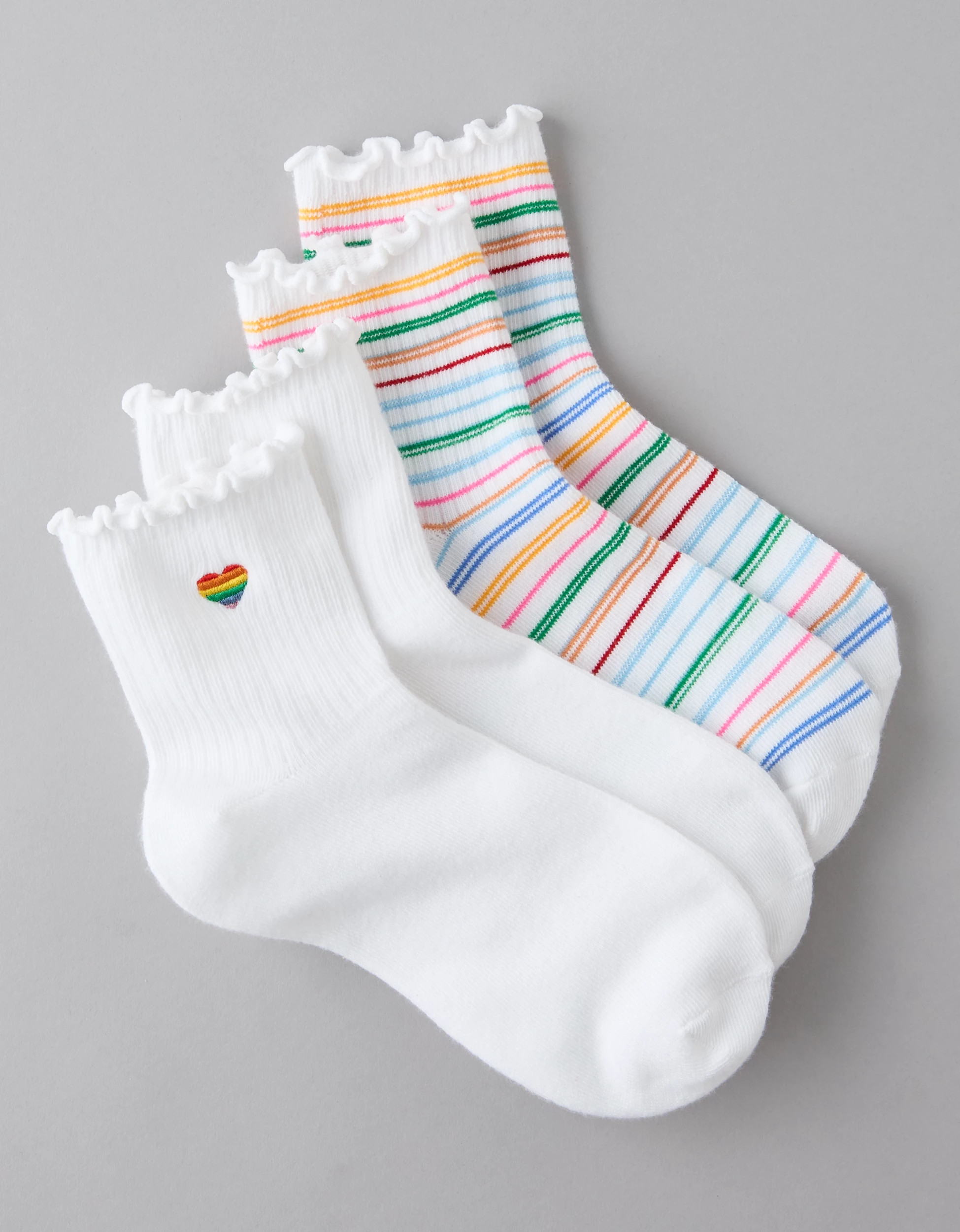 AE Pride Ruffled Socks 2-Pack | American Eagle Outfitters (US & CA)