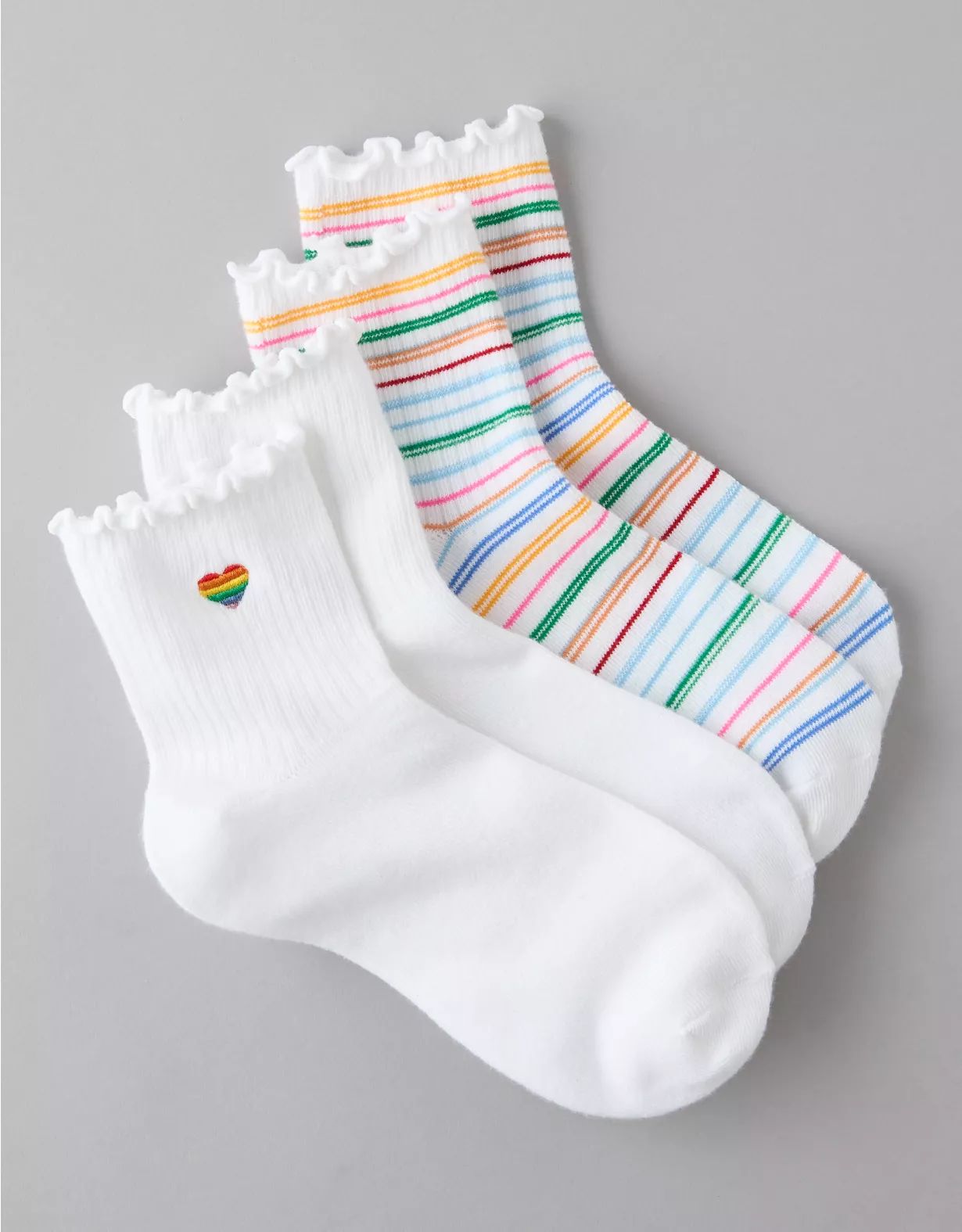 AE Pride Ruffled Socks 2-Pack | American Eagle Outfitters (US & CA)