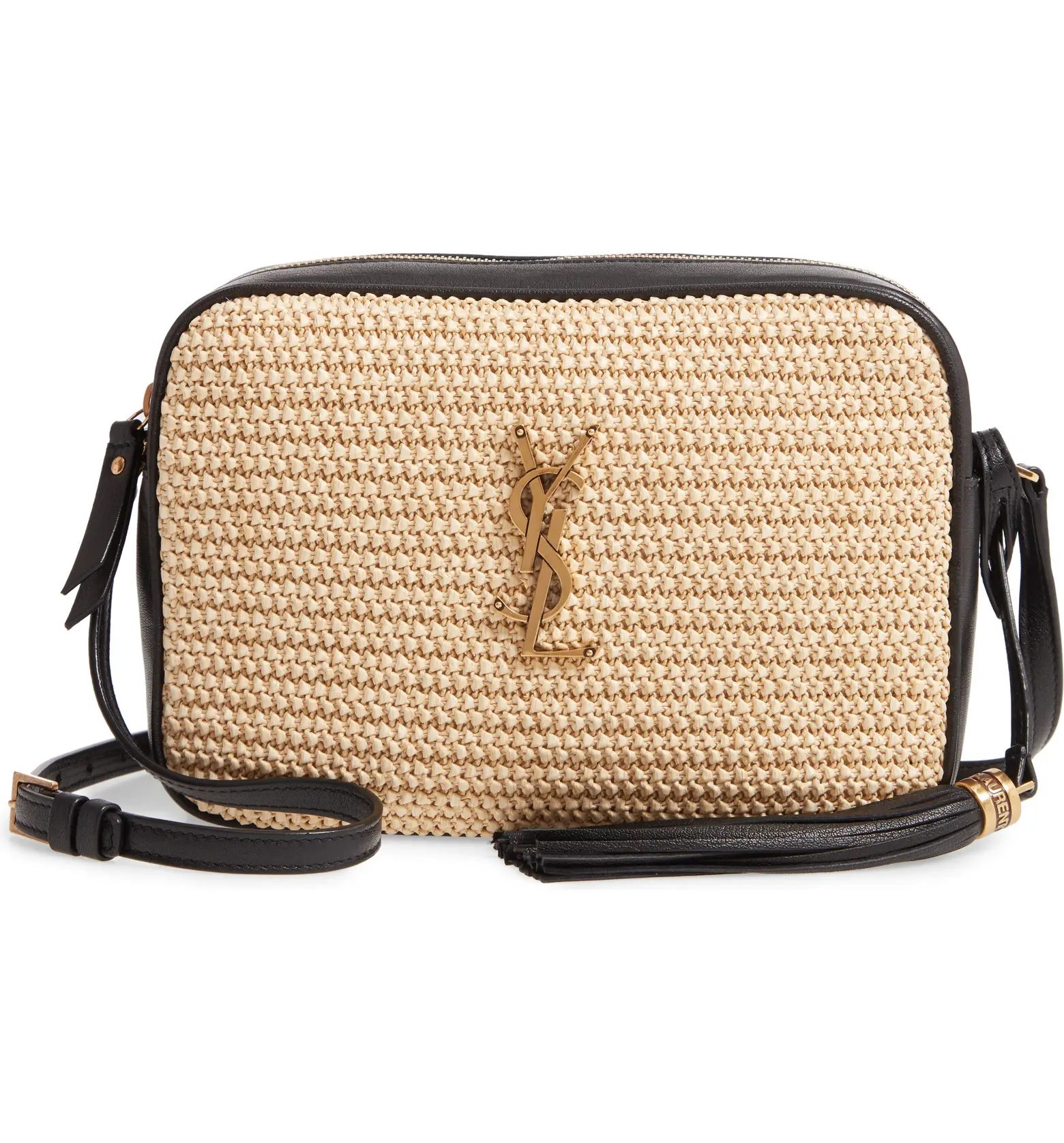 Lou Raffia & Leather Crossbody Bag | Nordstrom