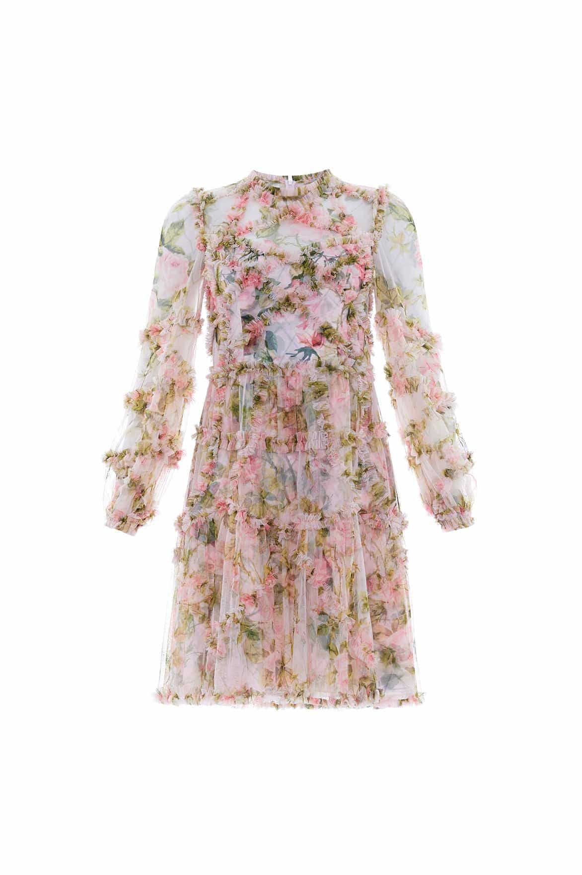 English Rose Diamond Ruffle Mini Dress | Needle & Thread US