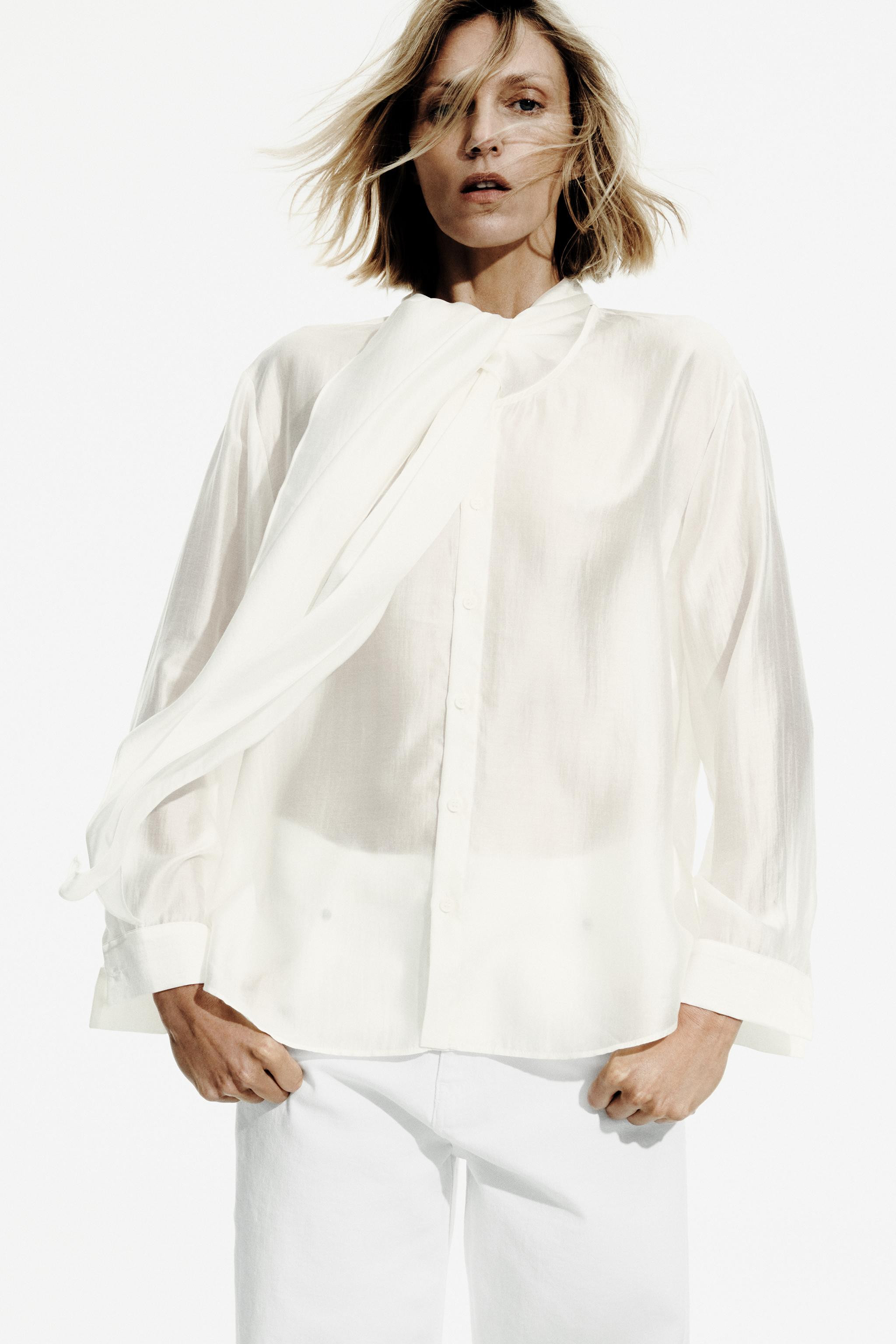 ZW COLLECTION FLOWING SHIRT WITH TIES | Zara UK