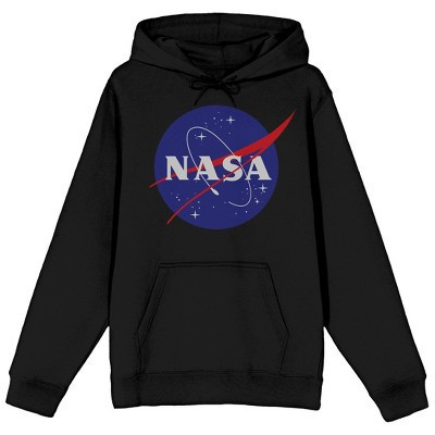 NASA Logo Long Sleeve Men's Black Hooded Sweatshirt-Medium | Target