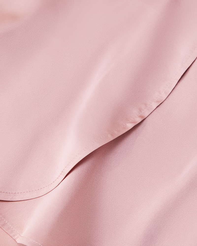 wrap-front satin skort | Abercrombie & Fitch (US)