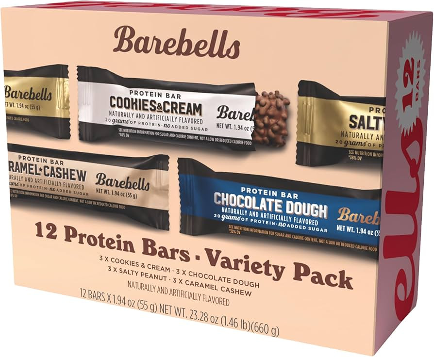 Barebells Protein Bars Variety Pack - 12 Count, 1.9oz Bars - Protein Snacks with 20g of High Prot... | Amazon (US)