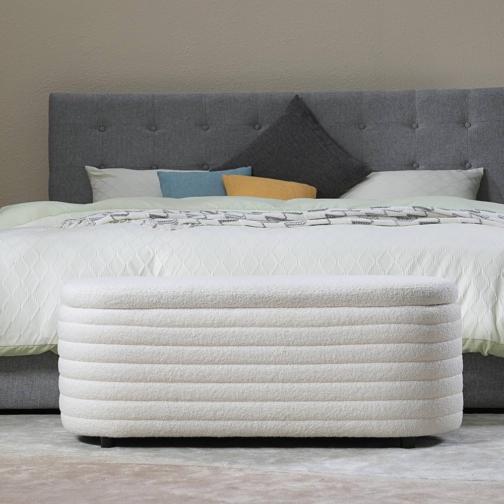 chairus Storage Bench, Modern Ottoman 45" Entryway Comfy Upholstered Stool for Living Room/Hallwa... | Amazon (US)