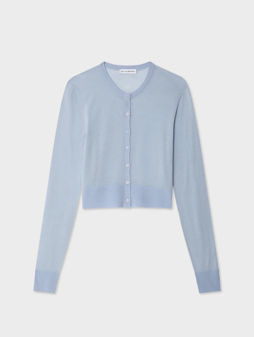 Superfine Cashmere Button Cardigan | White and Warren