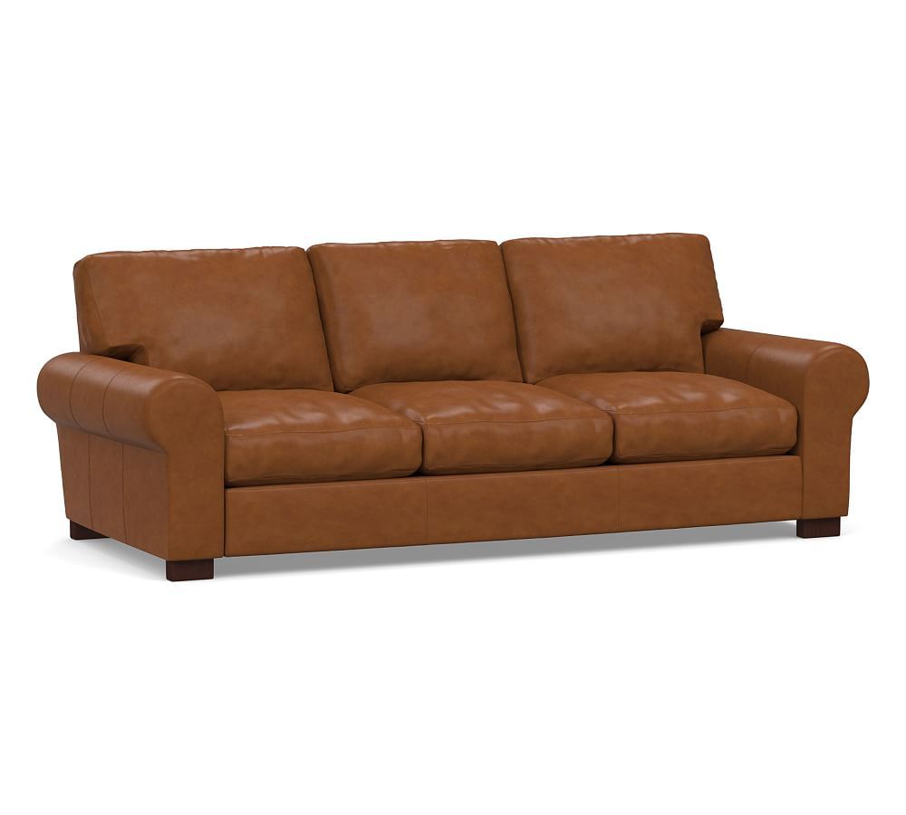 Turner Roll Arm Leather Sofa (69"–109") | Pottery Barn (US)