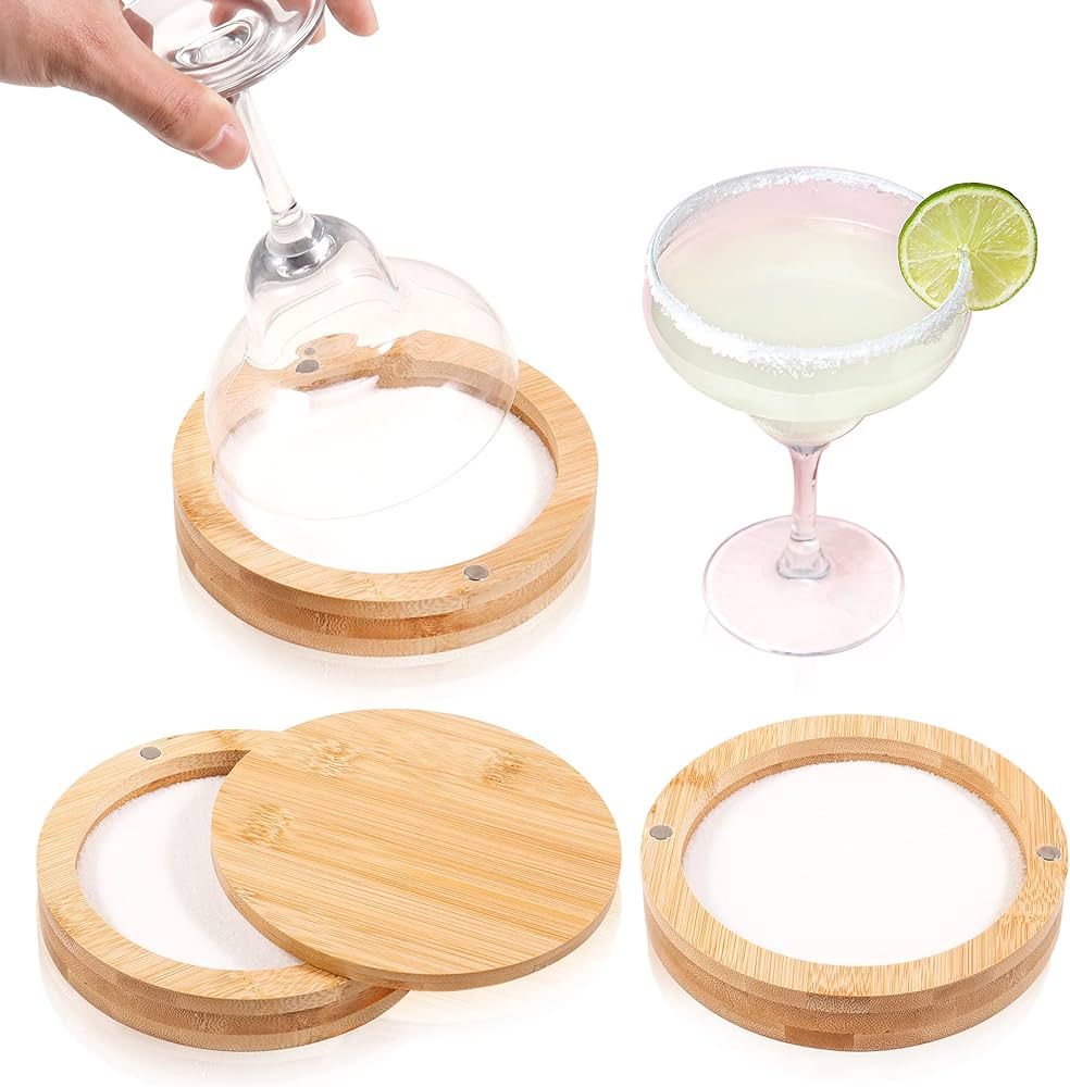 Margarita Salt Rimmer with Magnetic Swivel Lid - Bamboo Salt&Sugar Rimmer for Cocktails - Bar Par... | Amazon (US)