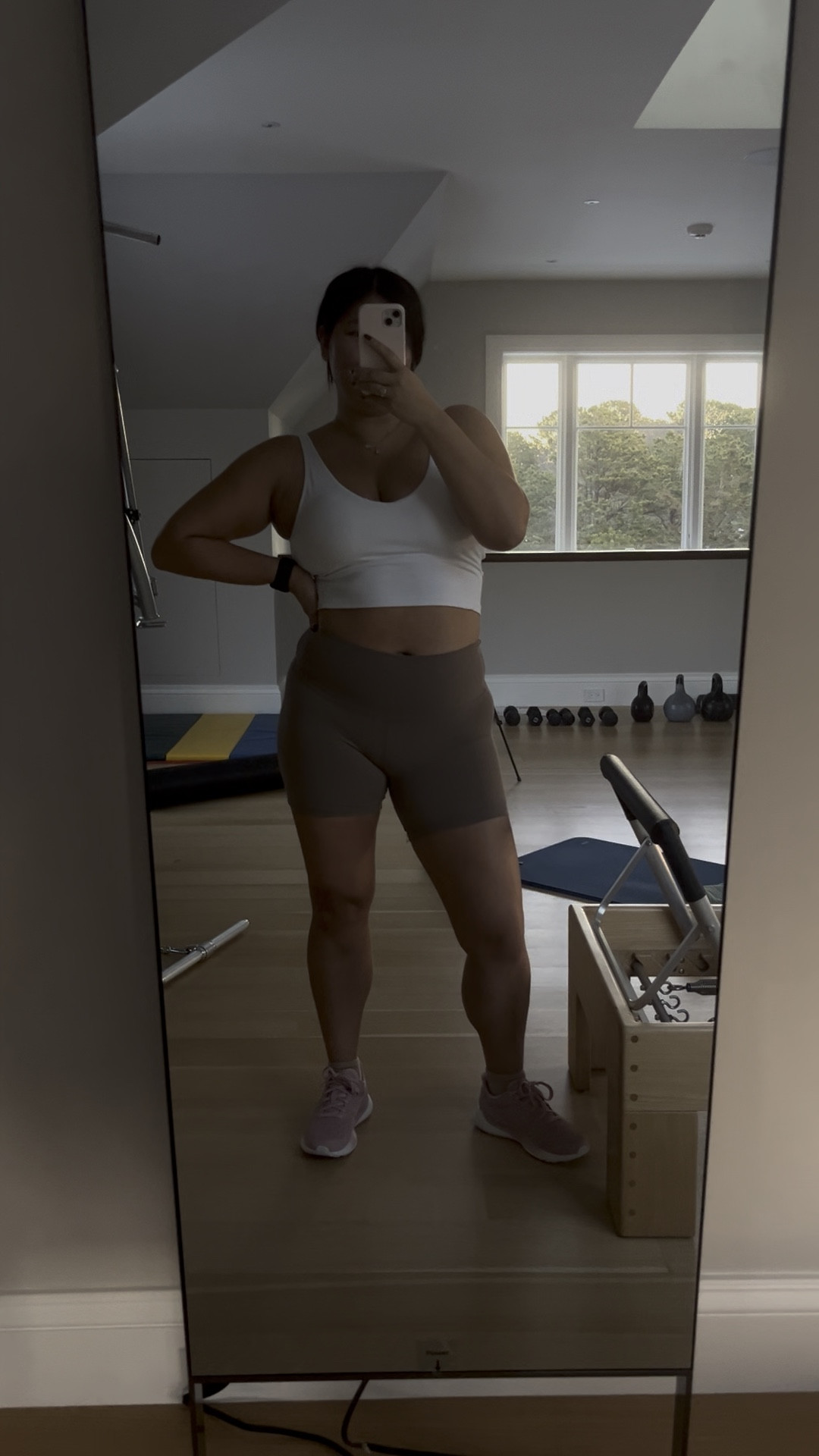 Who said you can’t look cute in workout clothes 🤎 
‼️All items are on SALE‼️

I’m a size 6 in the shorts, 7 shoe, and large top

#LTKStyleTip #LTKActive #LTKFitness