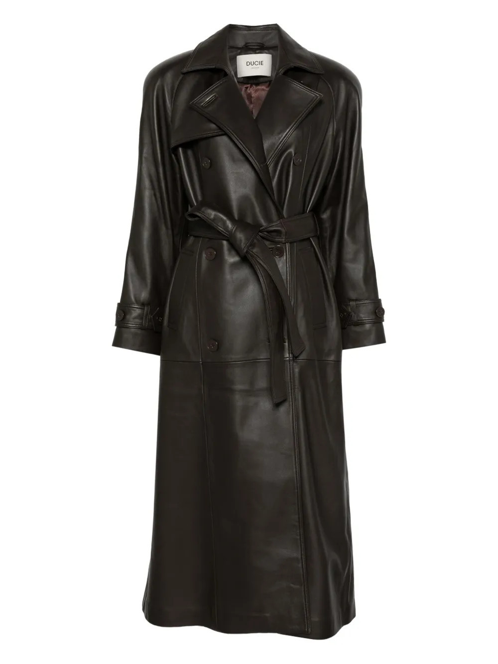 ducie leather trench coat - Brown | Farfetch Global