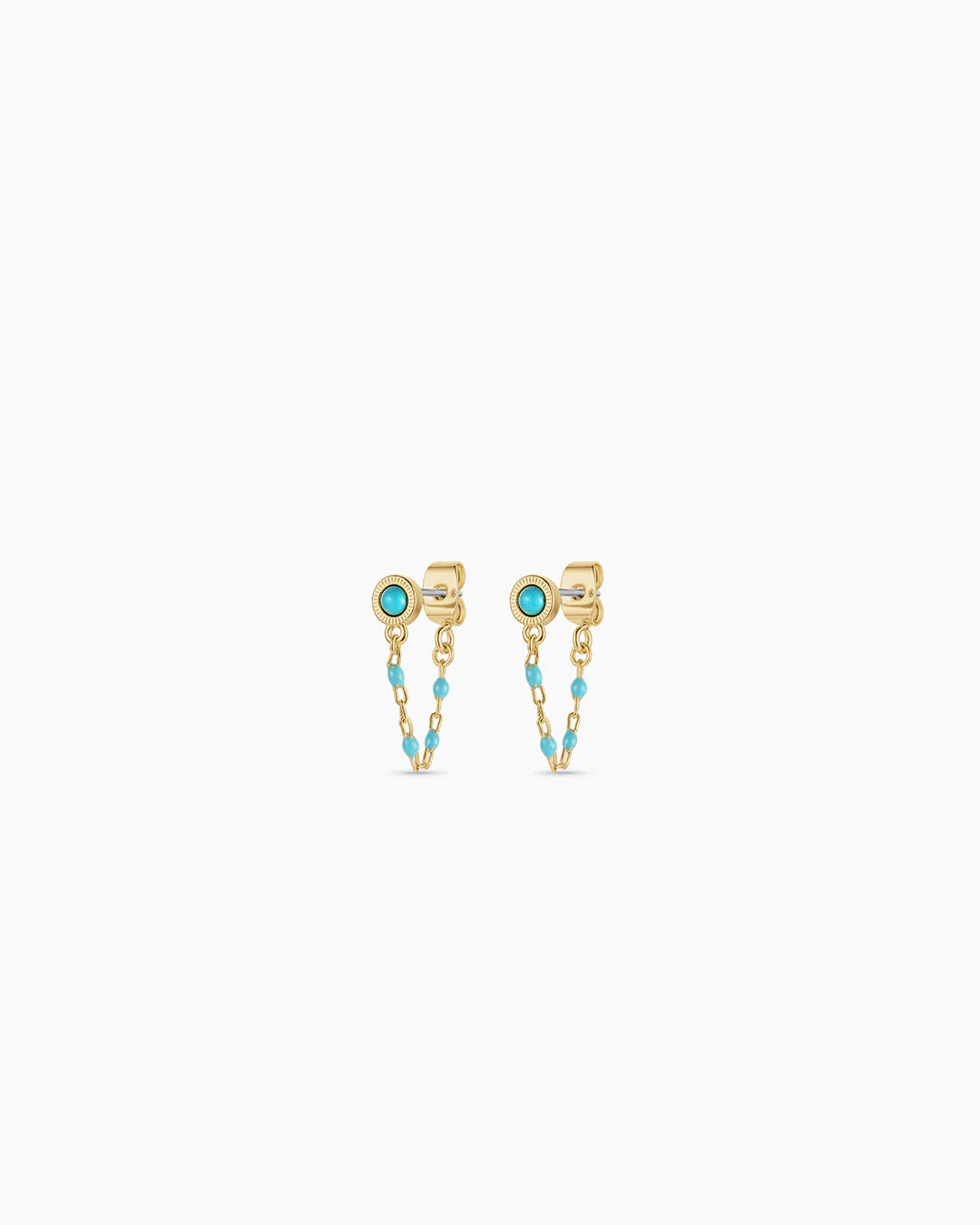 Turquoise Capri Chain Huggies | gorjana