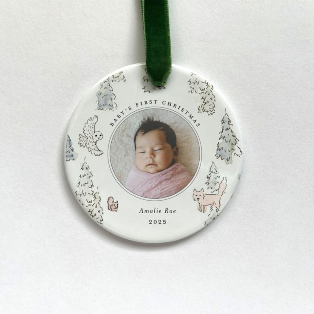 Personalized Baby Ornament - Woodland | Minted