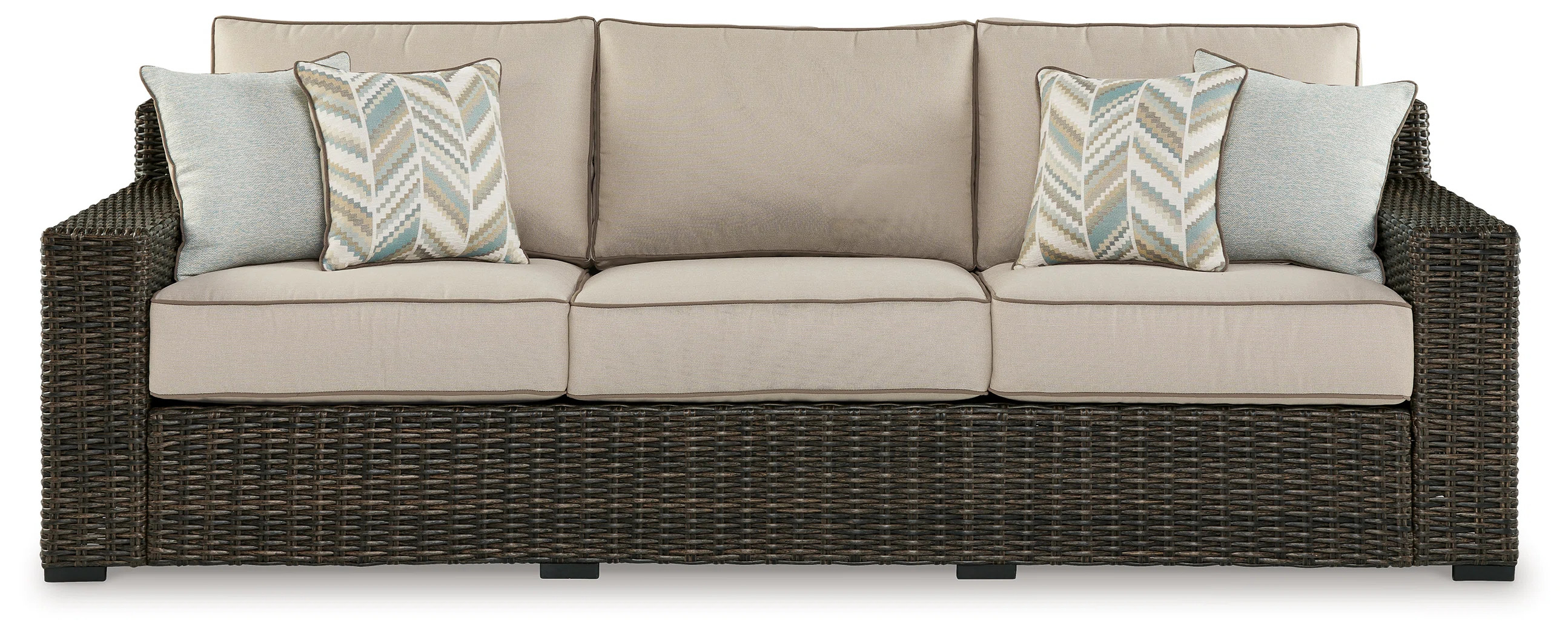 Gwennoline 97.38'' Wide Straight Patio Sofa with Cushions | Wayfair North America