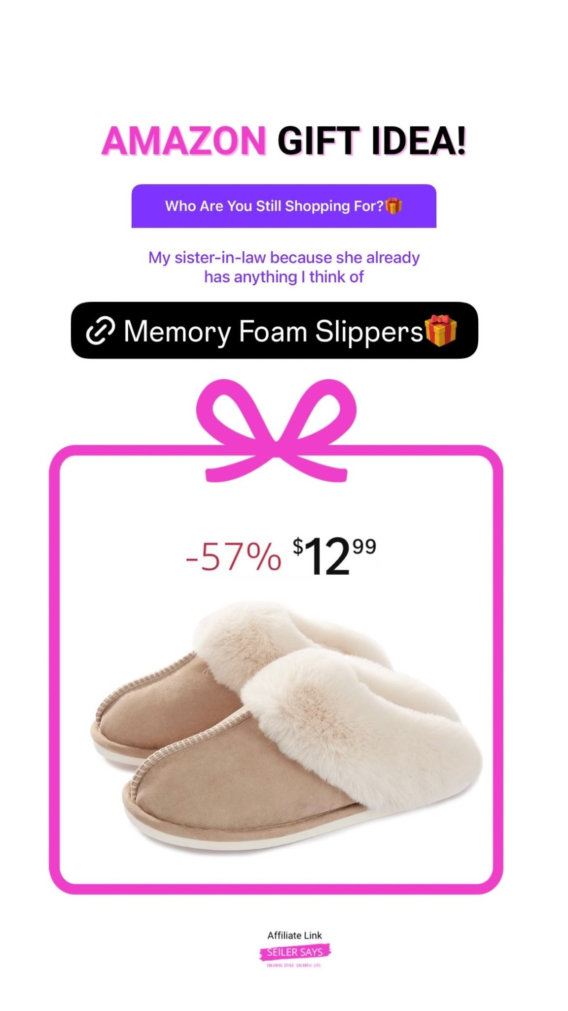 These furry, comfy slipper, house shoes make the perfect Christmas present gift for your mom, grandma, daughter or friend. You can buy these from Amazon!

#LTKFindsUnder50 #LTKGiftGuide #LTKHoliday