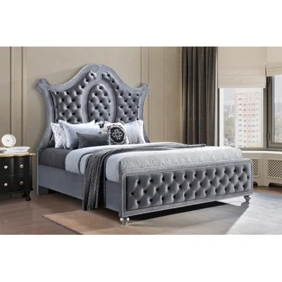 1Pc Panel Bed Tufted Headboard Luxurious Upholstery And Intricate Nailhead Trim Diamond-Patterned Tufted Accent Modern Luxury | Wayfair North America