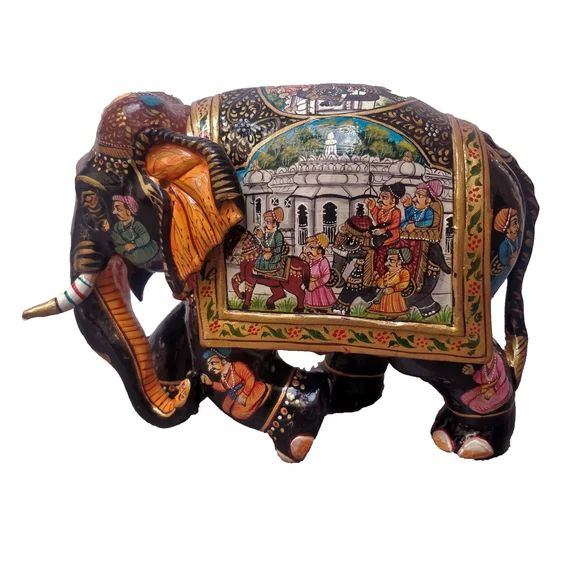 Wood Painted Elephant Home Decorative Elephant Height 6.5 | Etsy | Etsy (US)