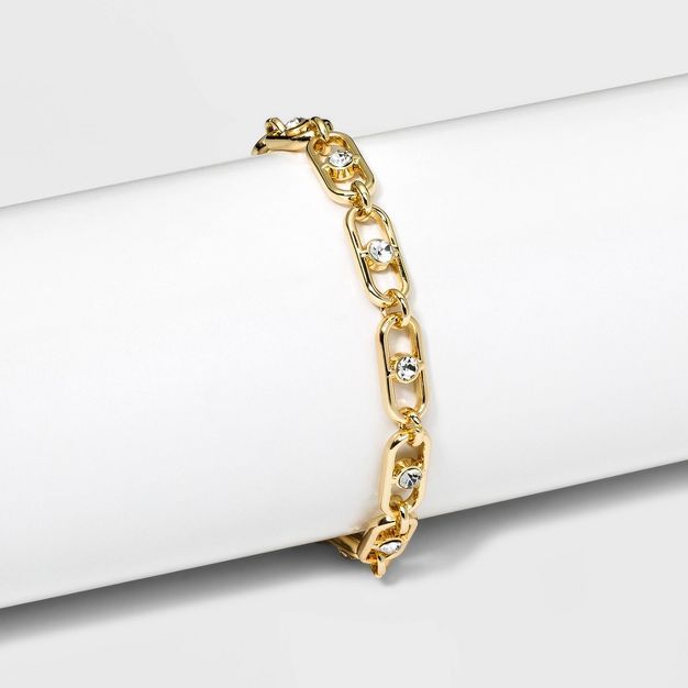 SUGARFIX by BaubleBar Crystal Link Chain Bracelet - Gold | Target