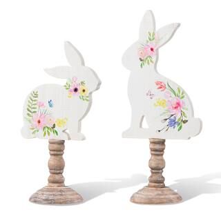Glitzhome® 12.5" Easter Wooden Bunny Table Décor Set | Michaels Stores