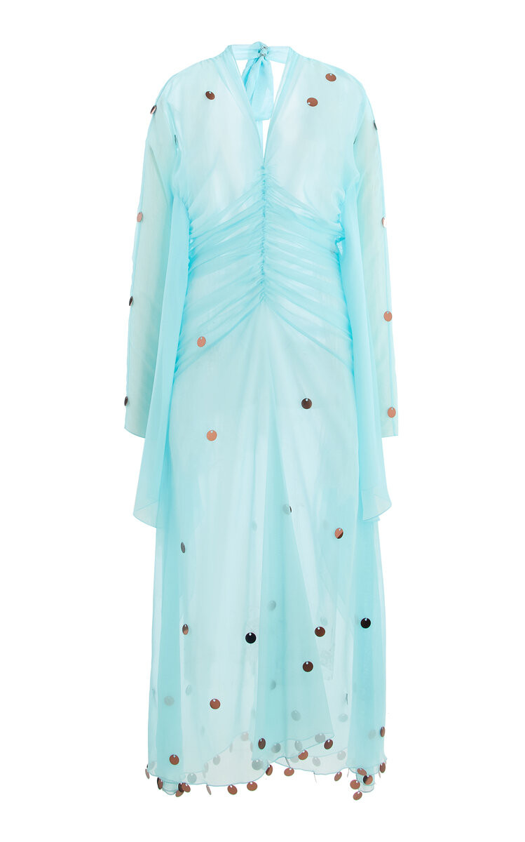 Exclusive La Isla Ruched Sequined Chiffon Maxi Dress | Moda Operandi (Global)