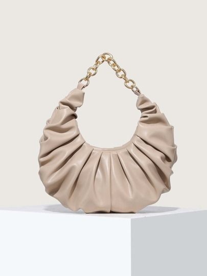 Chain Ruched Baguette Bag | SHEIN