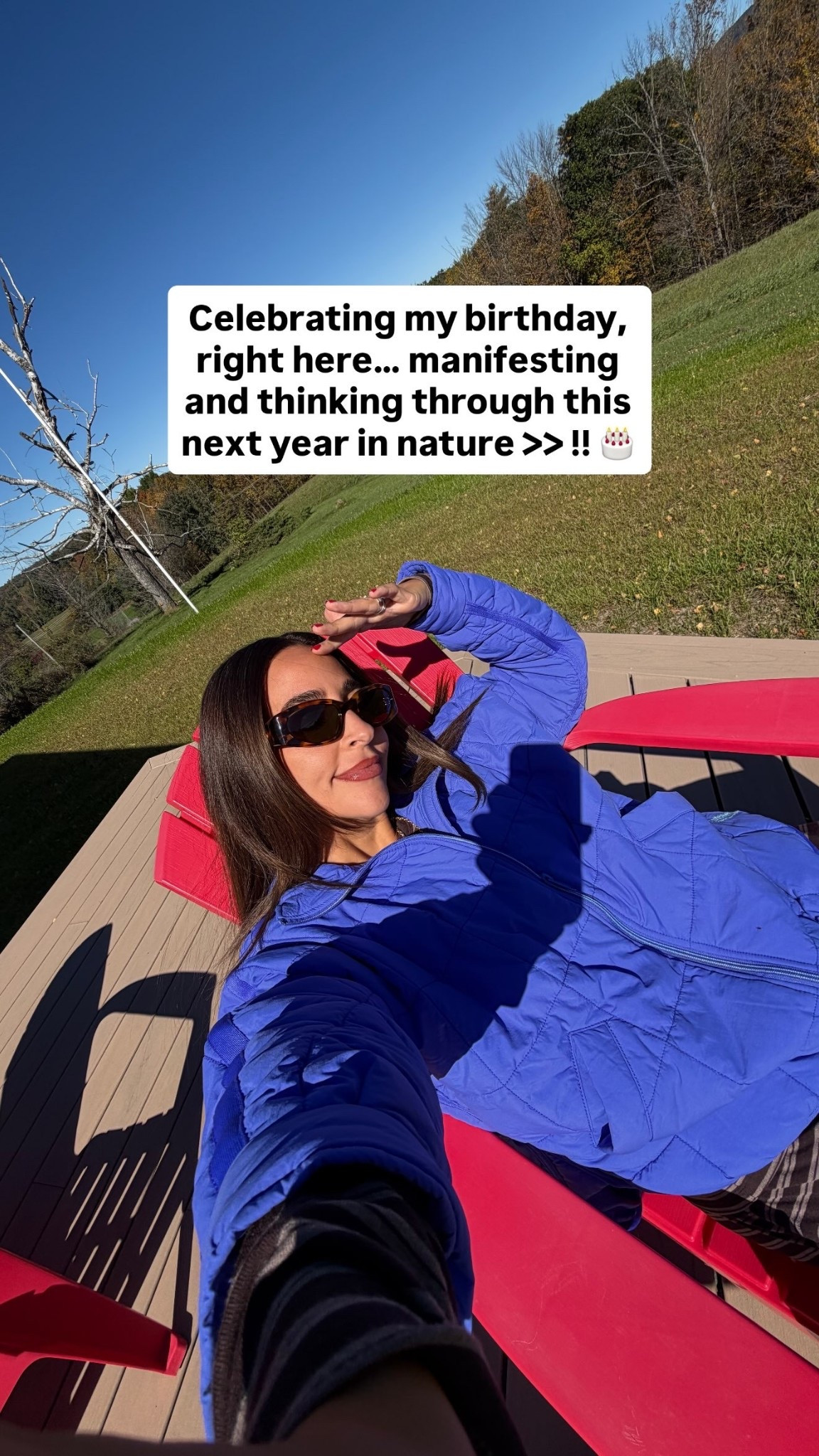 Celebrating my birthday, right here… manifesting and thinking through this next year in nature >> !! 🎂