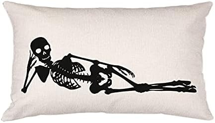 axsl Happy Halloween Throw Pillow Cover Halloween Skeleton Pillow Cover Fall Cushion Cover Fall H... | Amazon (US)