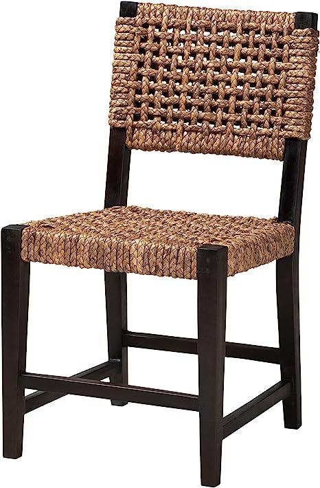 Baxton Studio Alise Dining Chair, One Size, Dark Brown/Natural Brown | Amazon (US)