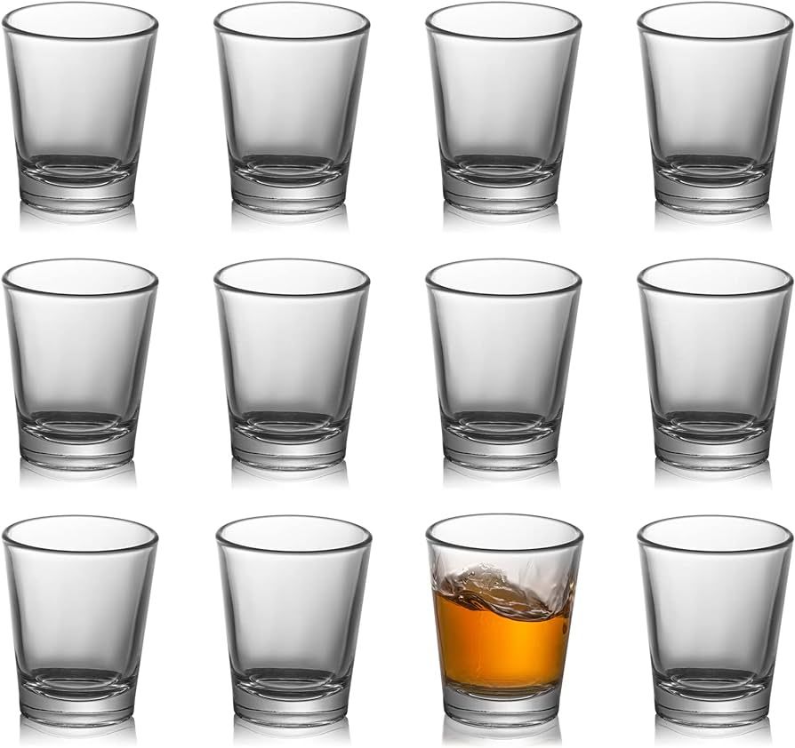 12 Pack Shot Glasses, 1.5 oz Clear Shot Glass Cups Set with Heavy Base for Bar Restaurants Home | Amazon (US)
