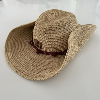 NEW MIU MIU RAFFIA COWBOY HAT M SOLD OUT | eBay UK
